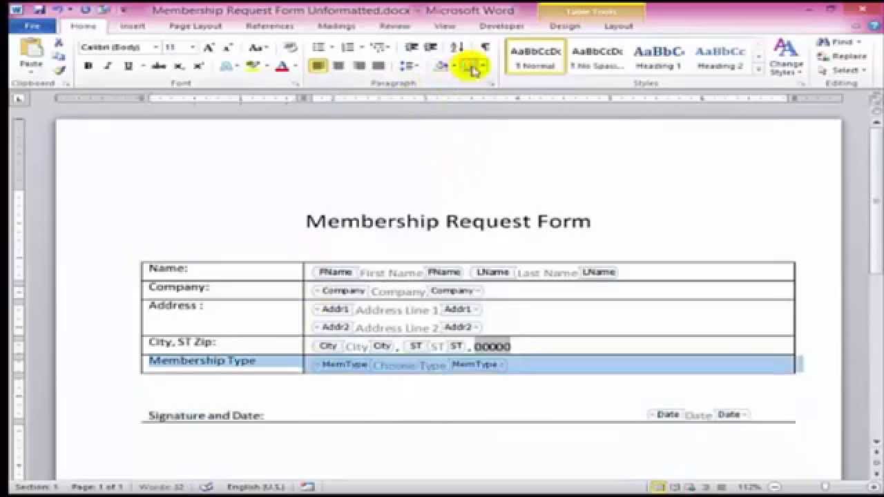 How To Create A Form In Word - careerfasr